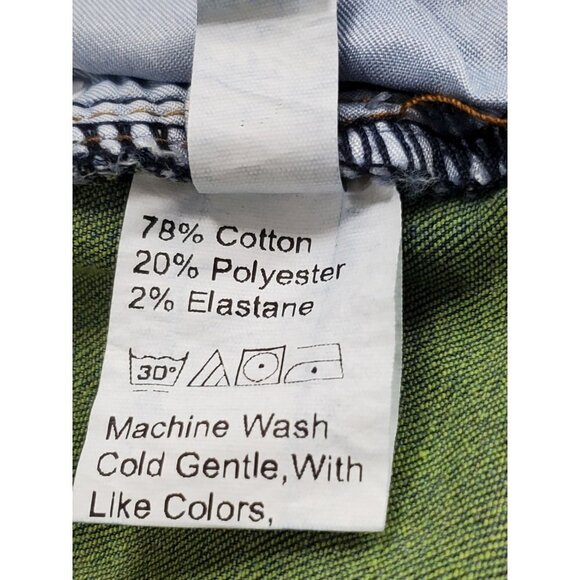 Shein Size 36 Paint Splash Green Fiber Distressed Ripped Light Wash Jean… - Picture 8 of 9